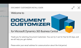 Quick install of Document Customizer for Business Central